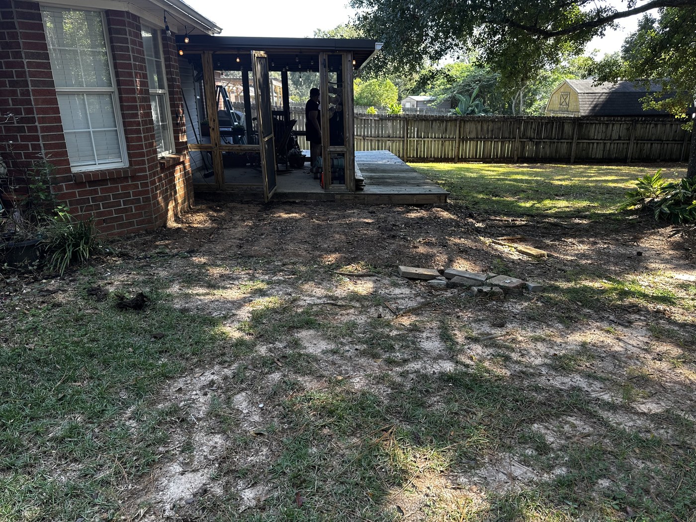 Patio Build before